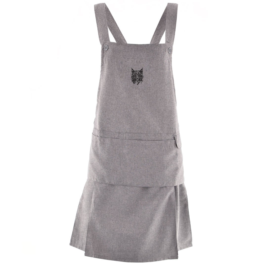 ねこ ワンポイント 刺繍 エプロン プリーツエプロン グッズ しか 得