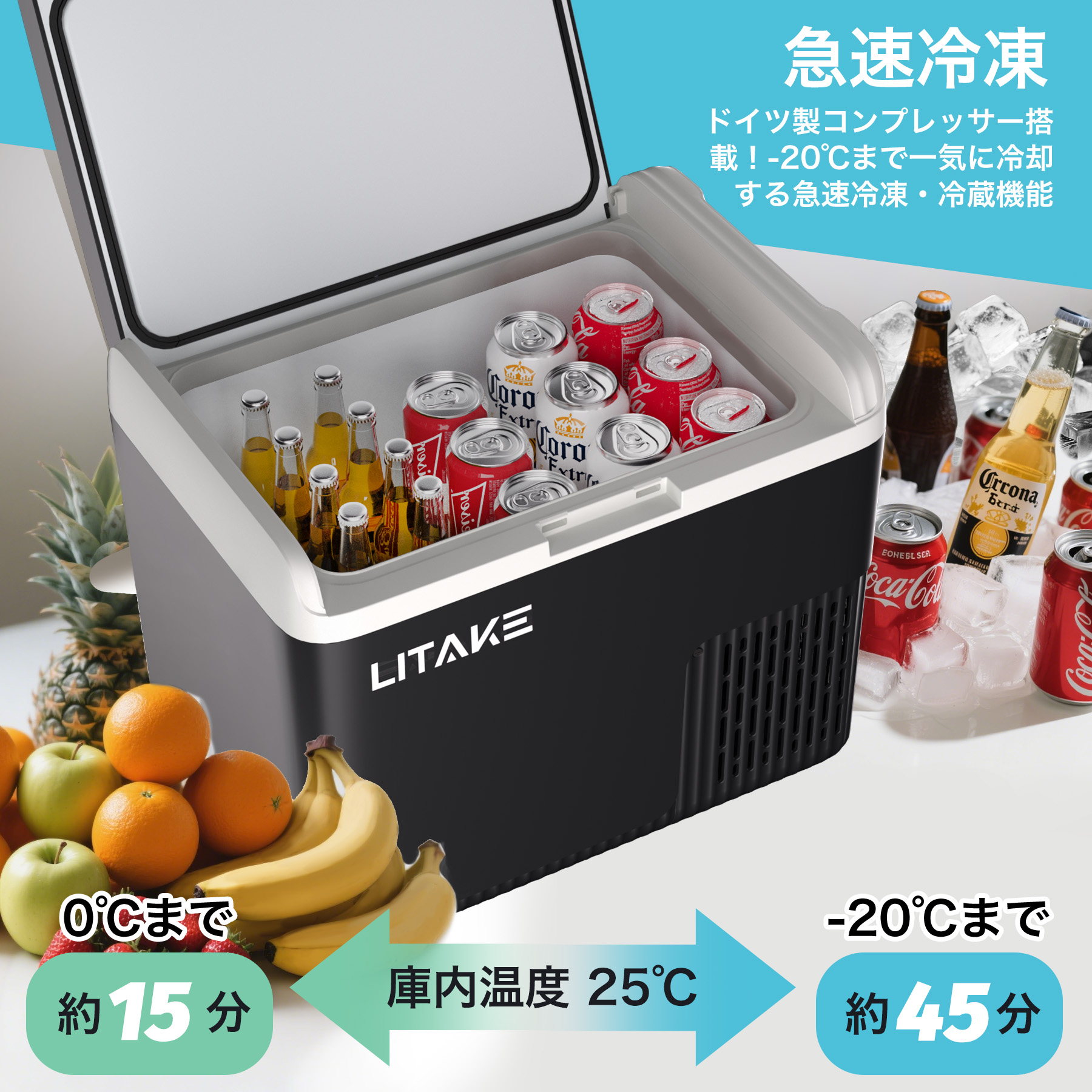 爆買 ポータブル冷蔵庫 車載冷蔵庫 18L トラック 車載冷凍冷蔵庫 -20