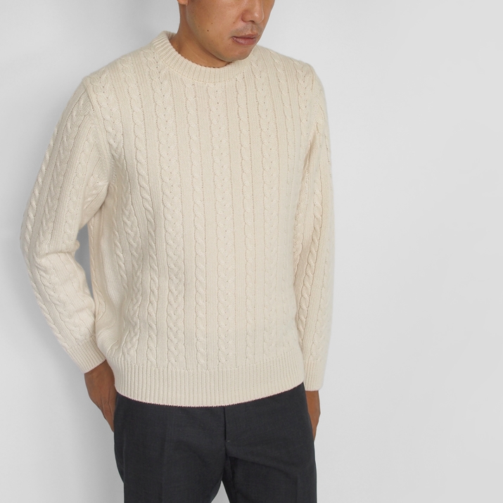 PRODIGAL（プロディガル） カシミヤ 100％ メンズ 細ケーブル柄