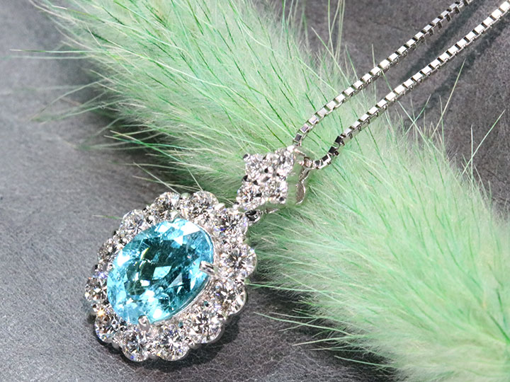 ブラジル産 パライバトルマリン 1.27カラット ダイヤモンド 0.78