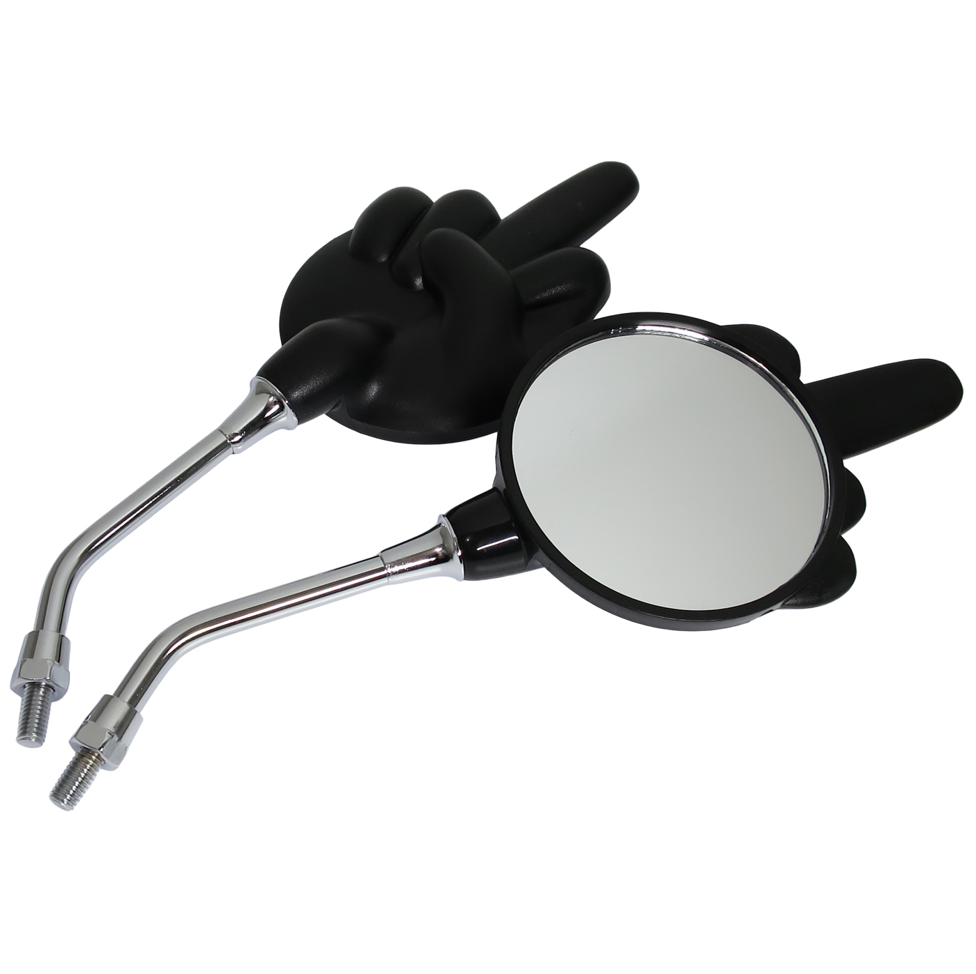 左右共通形状ミドルフィンガーミラー赤8mm正ネジ スマートディオZ4