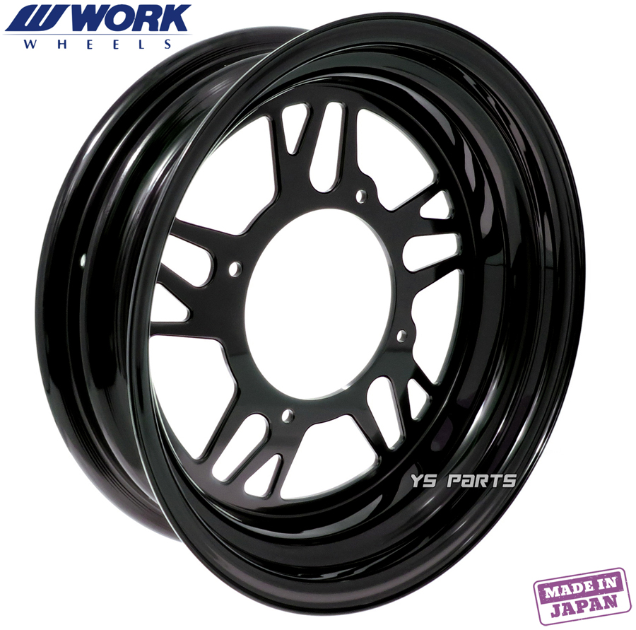国産品]WORK超軽量/高剛性アルミホイール ブラック[タイプGS] ジャイロ