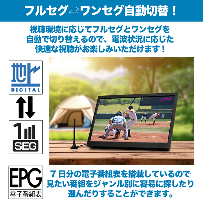 スマートテレビ 14インチ 地デジチューナー搭載 android 3電源対応 地