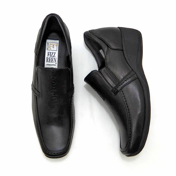 FIZZ REEN（フィズリーン） 靴 レディース 本革 黒 幅広 3E スリッポン