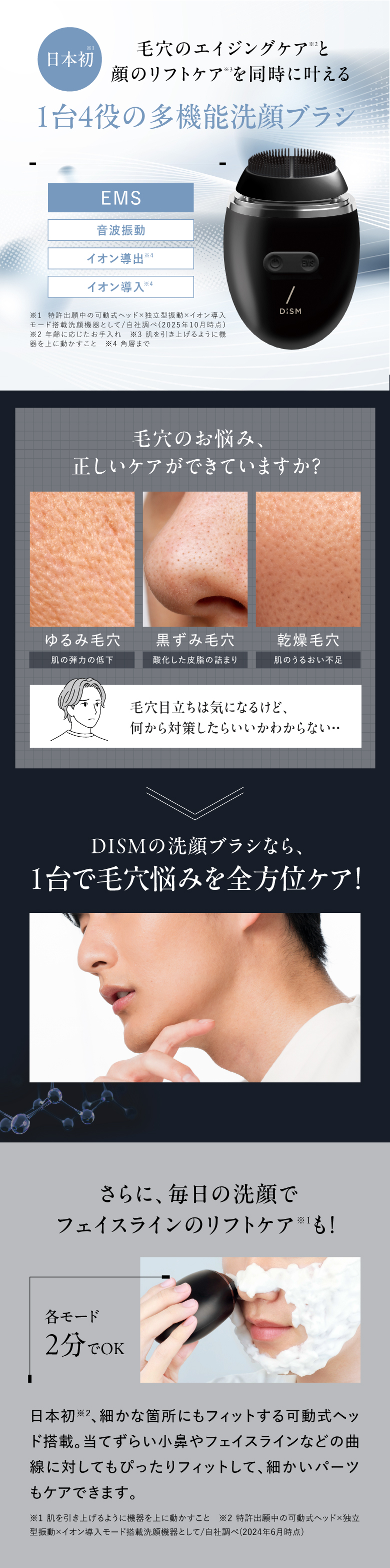 スカルプD DISM ディズム EMS ポアディープクリア＆リフト ブラシ 美顔