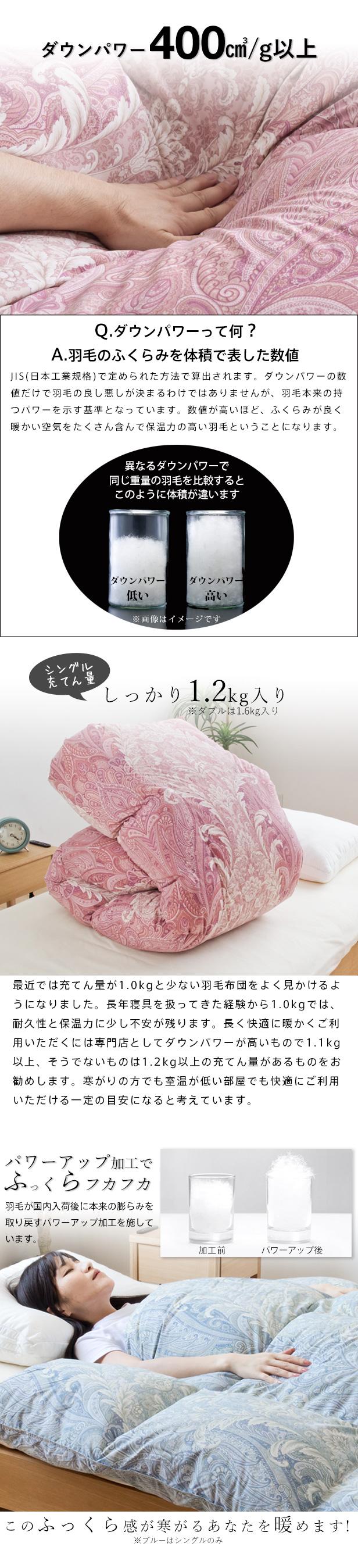 西川（nishikawa） 羽毛布団 グース ダブル 布団カバー付 ホワイト