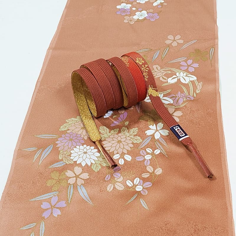 帯揚げ・帯締め セット 正絹 友禅染め 縮緬 平組紐 茶 帯締め帯揚げ