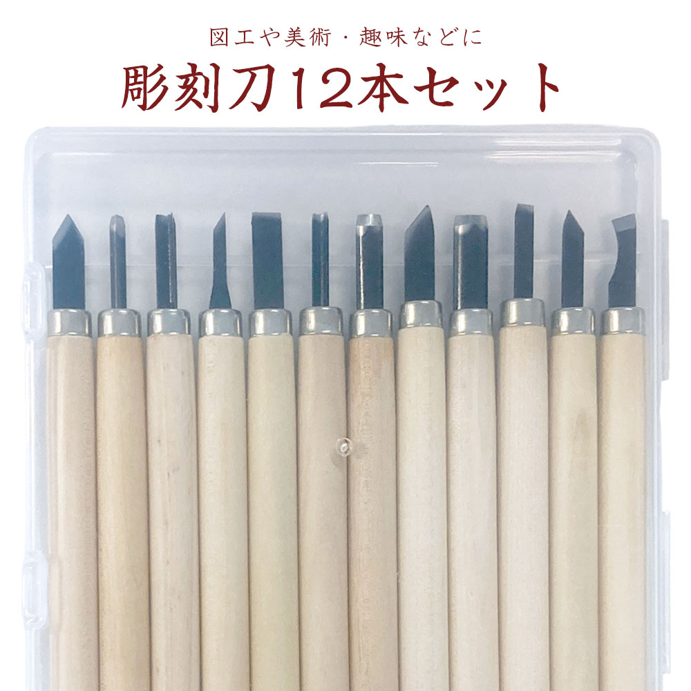 彫刻刀 12本セット 木工 工作 彫刻 木彫り 図工 美術 趣味 セット 伝統