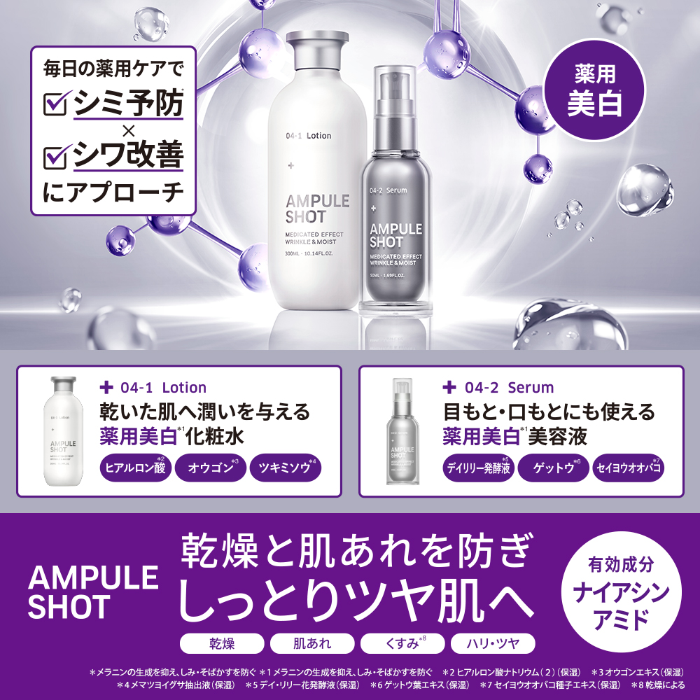 AMPULE SHOT（アンプルショット） 化粧水 美容液 セット 美白