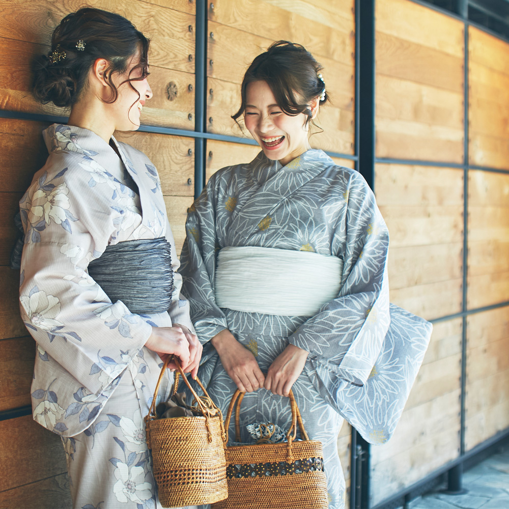 BOTAN 二部式浴衣 3点 セット 帯 下駄 花柄 簡単 セパレート 浴衣