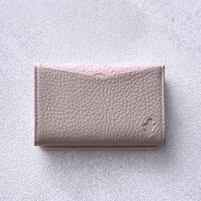 Suicaのペンギン 本革カードケース（ピンク×ベージュ）:オレンジページ