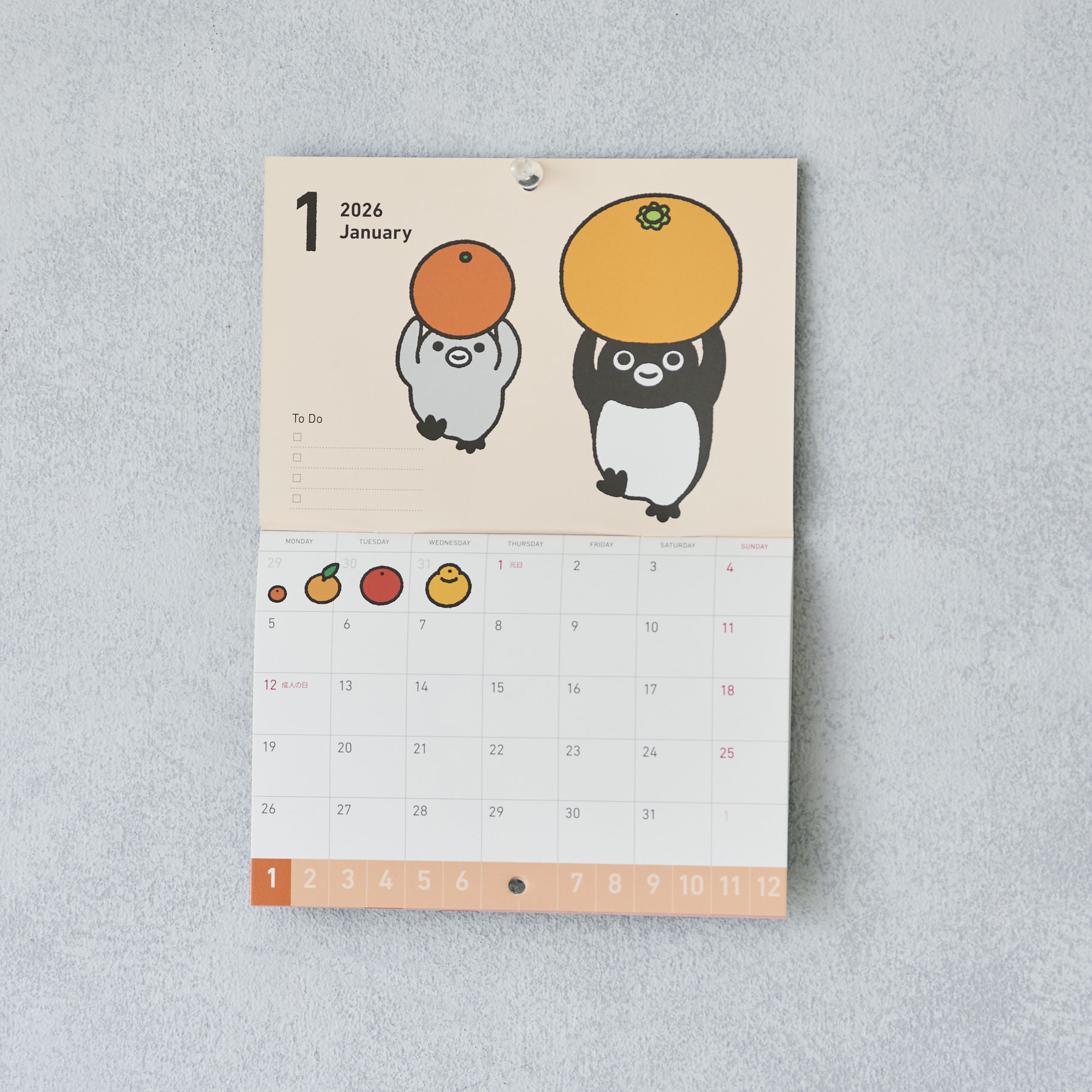 販売終了】Suicaのペンギン 壁かけカレンダー 2026:オレンジページ