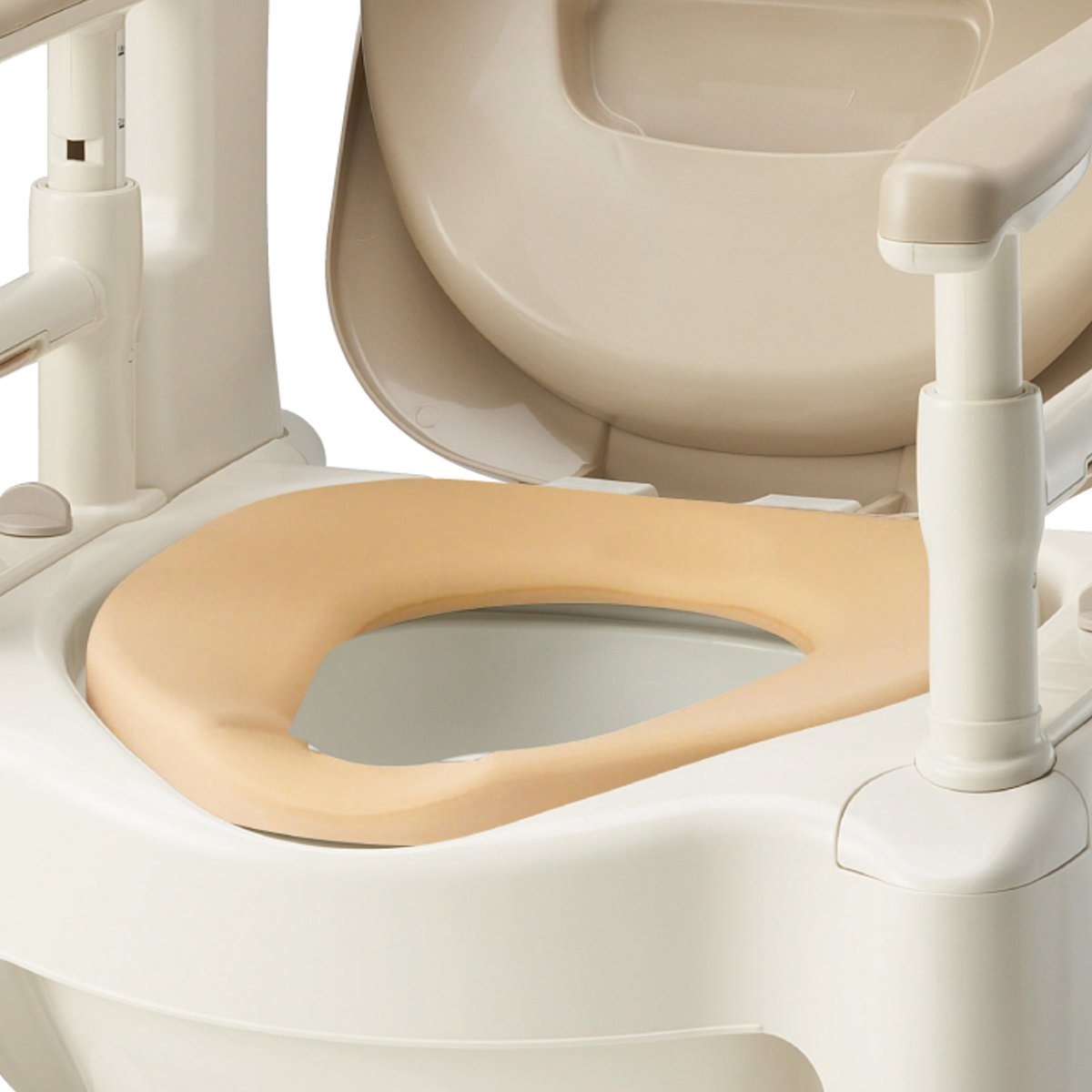 ポータブルトイレ ソフト便座 キャスター付 介護用 ちびくまくん