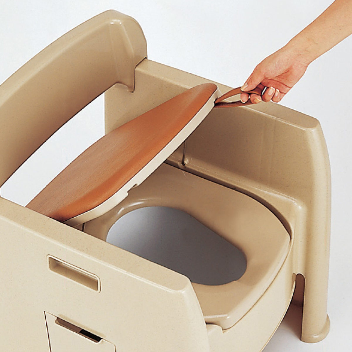 ポータブルトイレ 介護用 背付 樹脂製 日本製 （ トイレ 介護