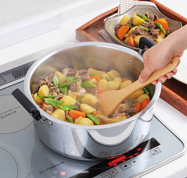 両手鍋 28cm IH対応 蓋付き 満菜 ステンレス製 日本製 （ ガス火対応