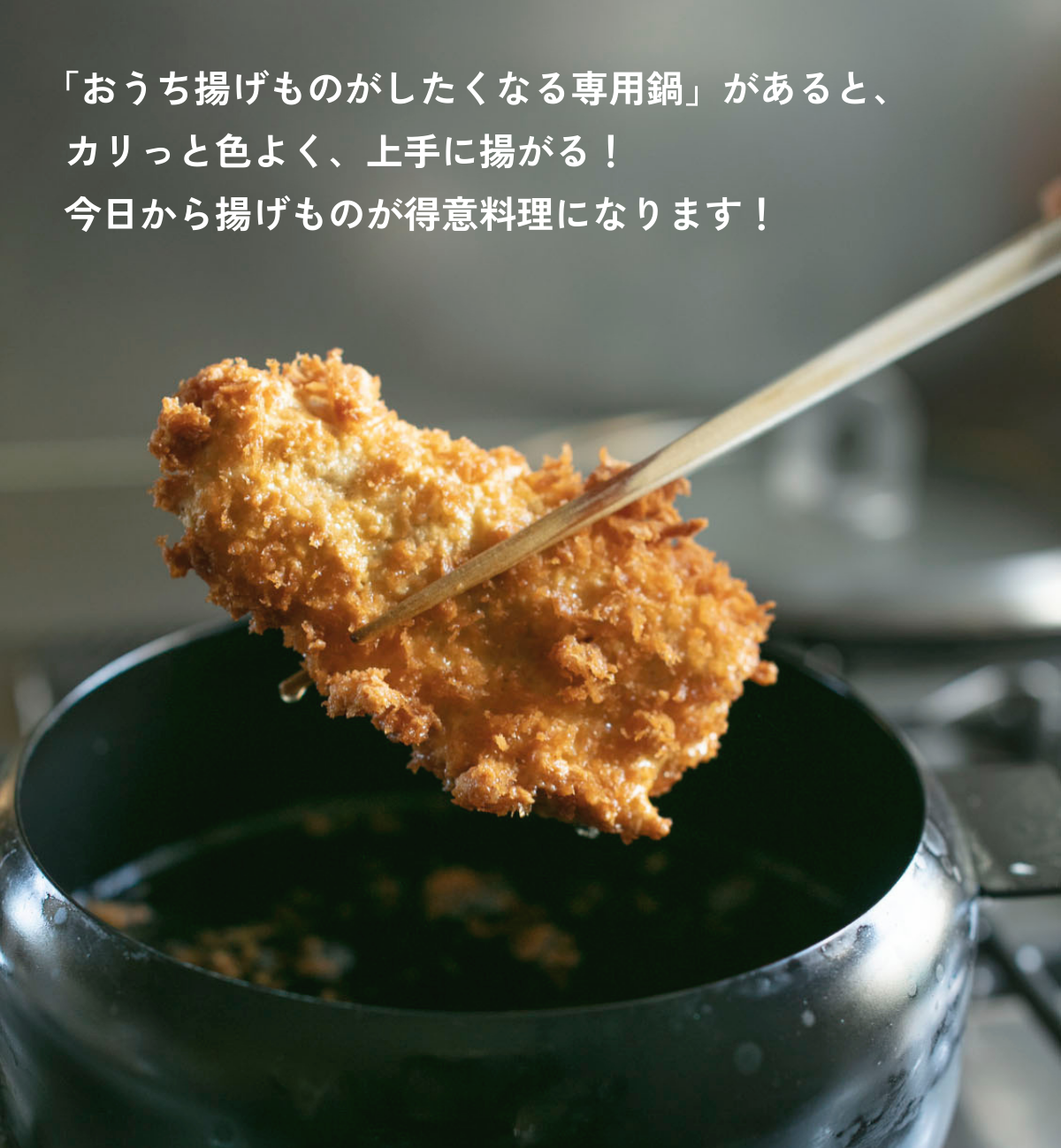 理想の揚げ鍋 ツレヅレハナコ×オレンジページ ふたつき鉄製揚げ鍋