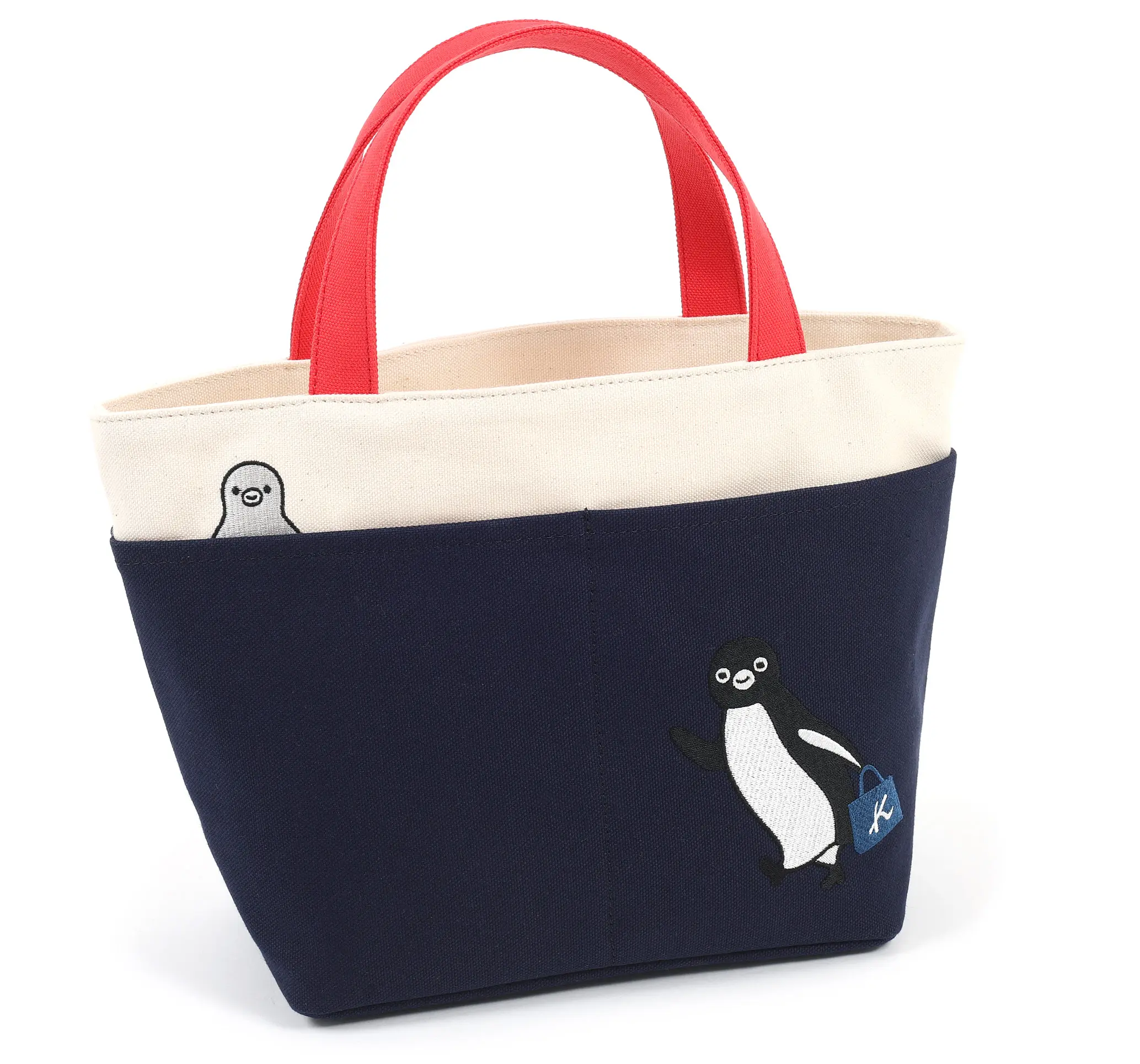 Suicaのペンギン キャンバストートバッグ（ダークブルー/コンビ