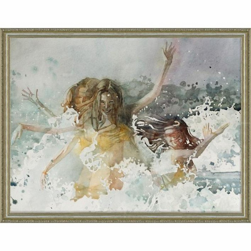 油絵 菅家令子 絵 絵画 インテリア 額付(銀) F4-071112 人物 女性 油絵