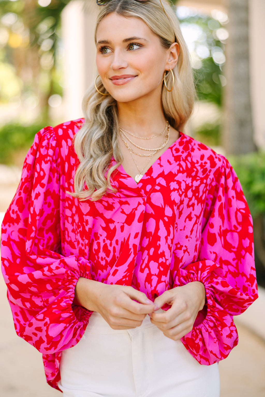 Feeling Fun Fuchsia Pink Leopard Blouse – Shop the Mint