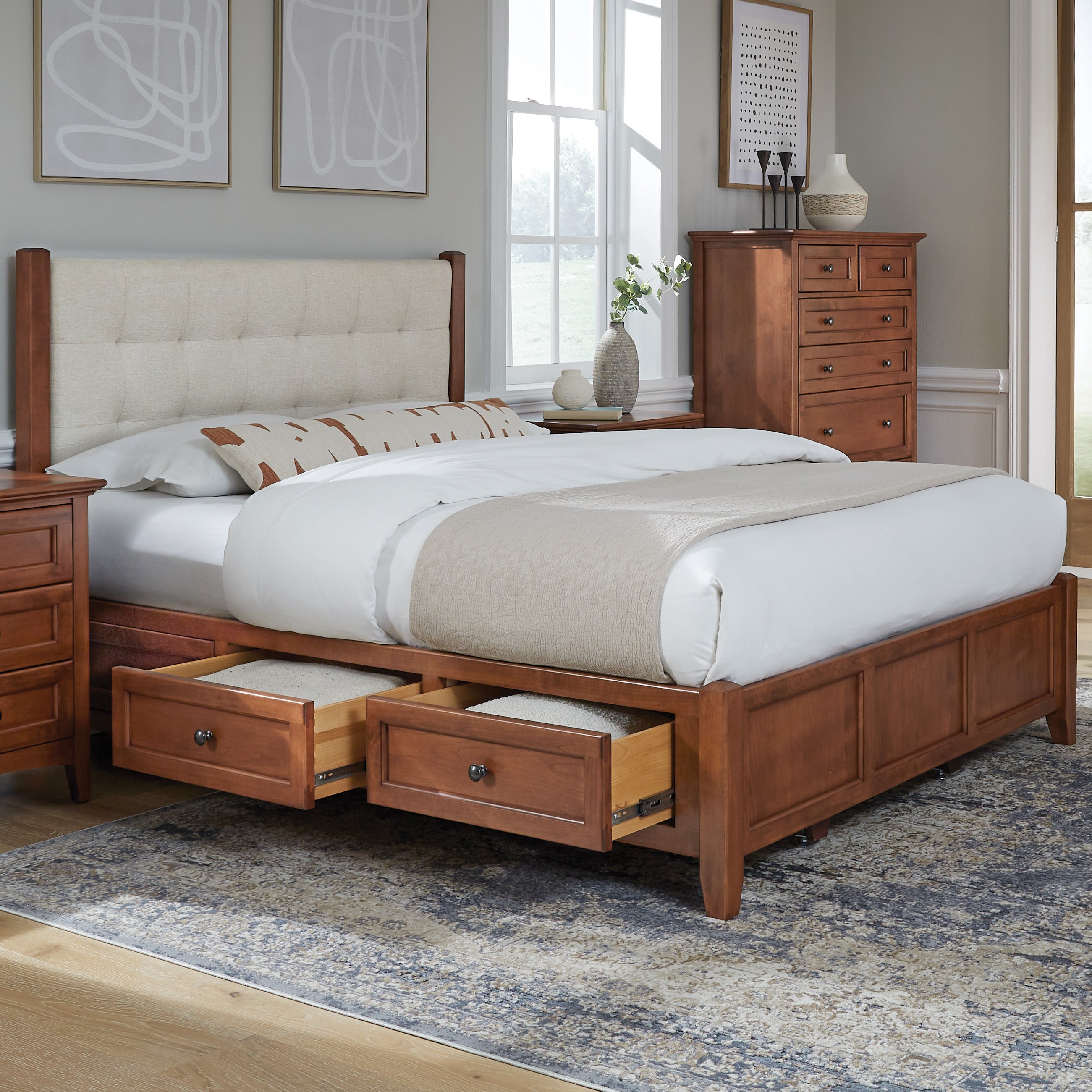 McKenzie Upholstered Panel Storage Bed – The Sleep Shoppe