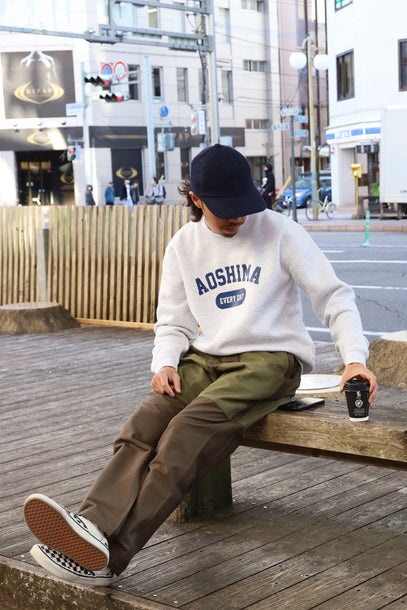 AOSHIMA EVERY DAY CREW SWEAT - ASH GRAY | Short pants every day