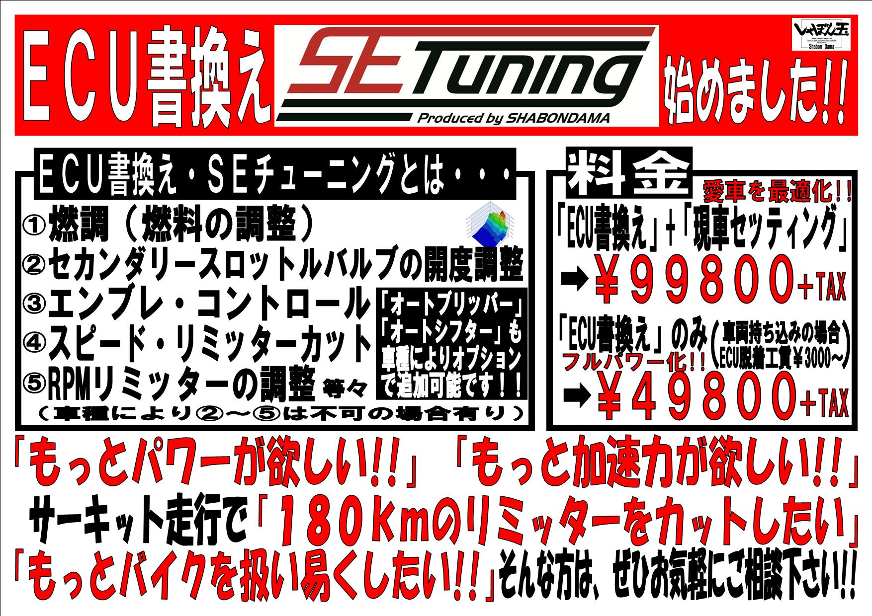 ECU書換え（SEチューニング） ZX-14R | しゃぼん玉 -Shabondama-