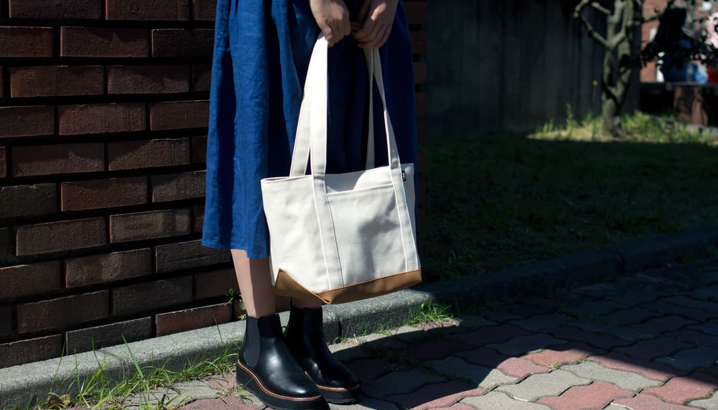 磐田8号帆布カメラトートバッグ ヴィーガンレザー - カメラバッグ