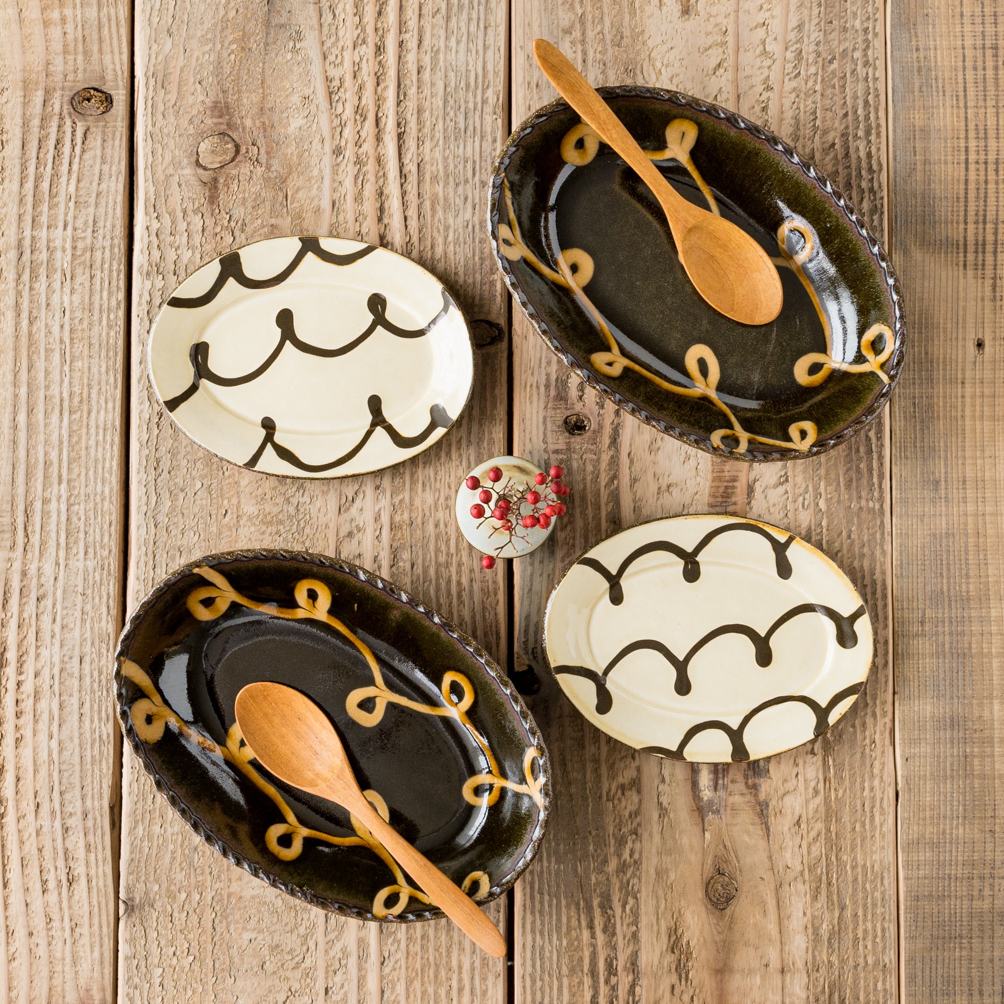 作家 中川紀夫 紀窯 楕円鉢 ねじれ模様｜和食器通販 四季折折 – 四季折