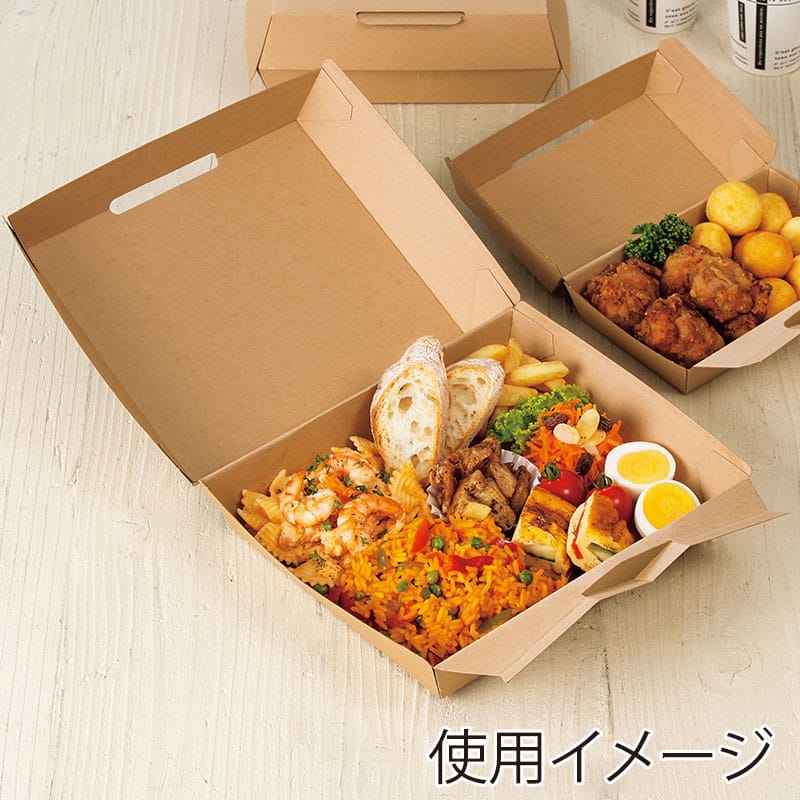 HEIKO 食品容器 ネオクラフト ランチボックス L 10枚/袋 004248010
