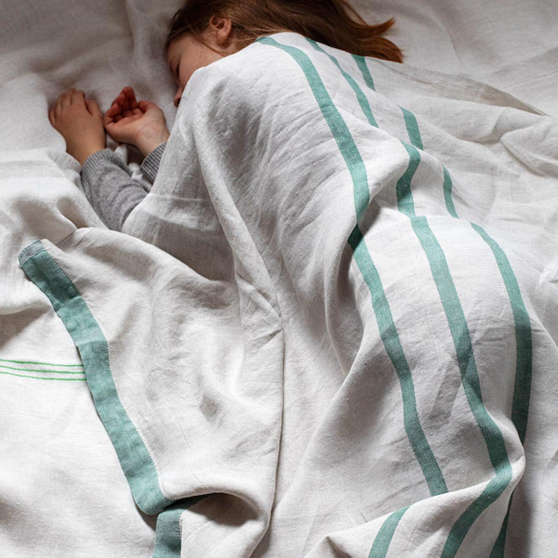 ラプアンカンクリ リネンブランケット 150×200 USVA アスペングリーン