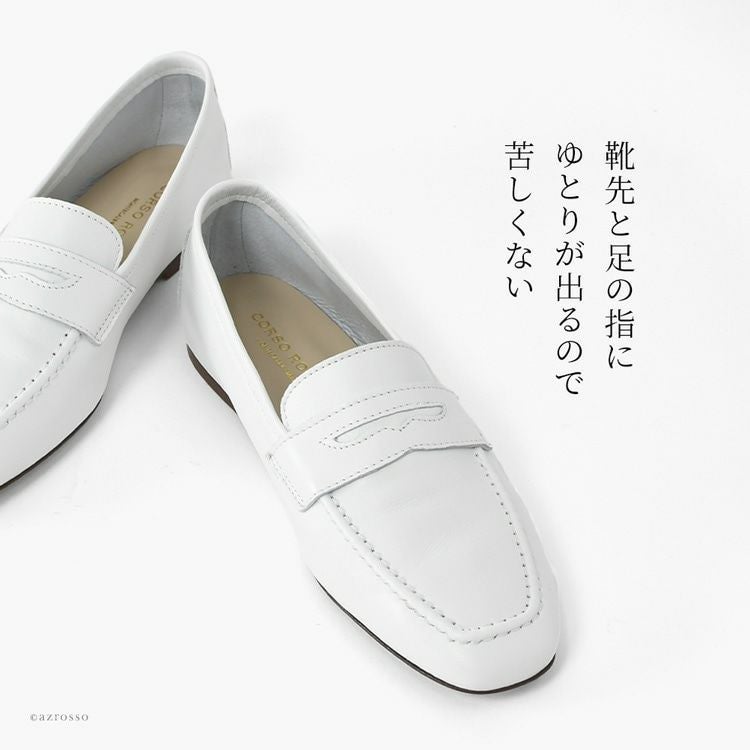 23cm-25.5cm｜柔らかい レザー ローファー 本革 ぺたんこ スリッポン