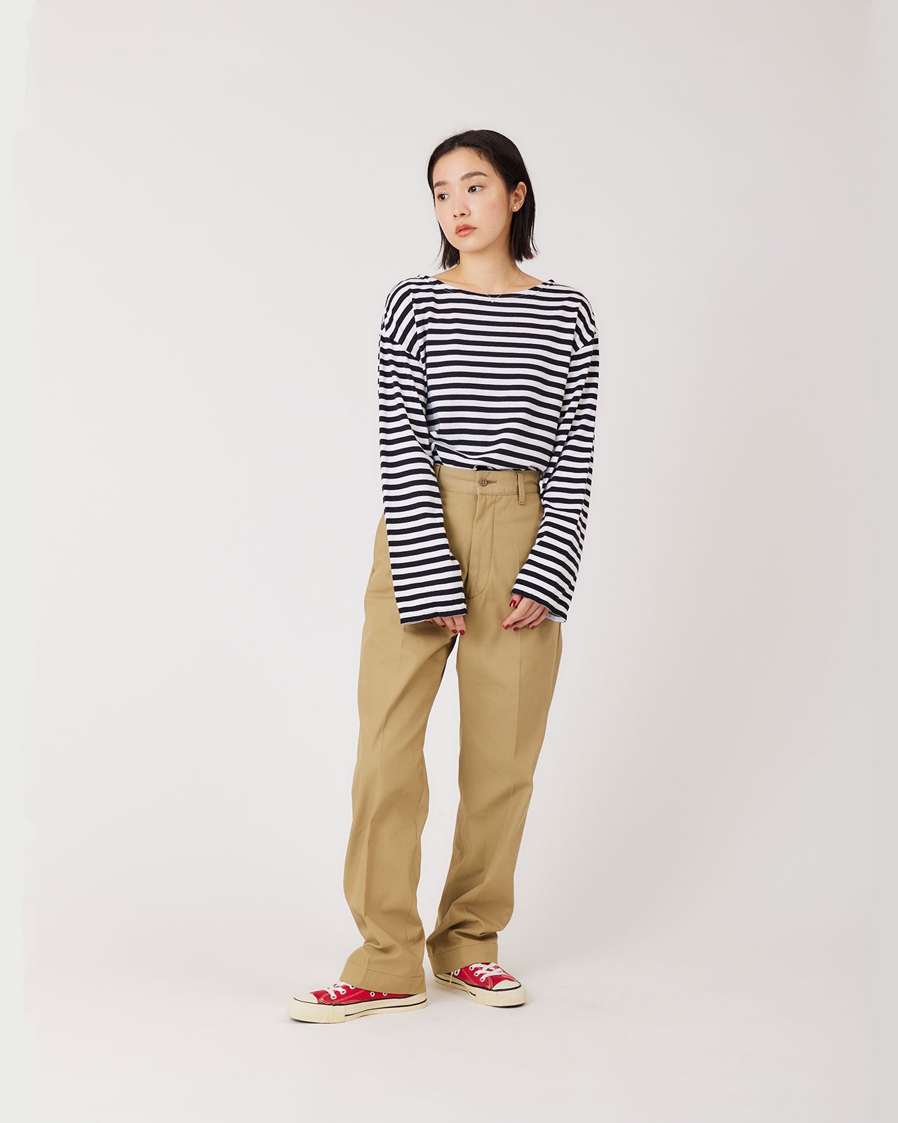 Shinzone（シンゾーン）】 WASHED HIGH WAIST CHINO 定番チノパンツ