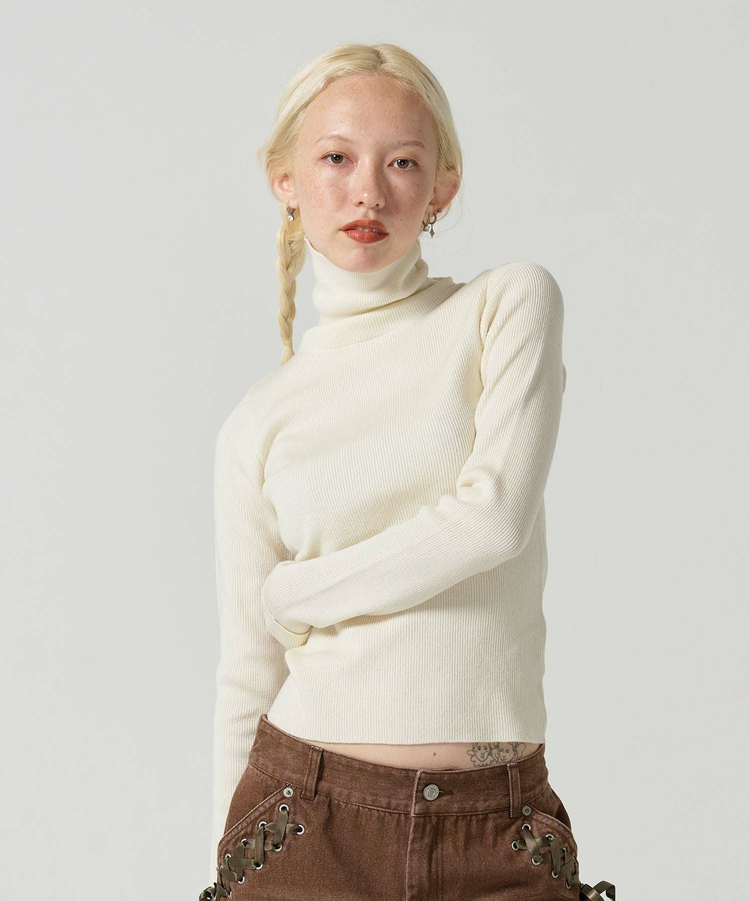 Special-Price-SALE ハートチャーム付き アンチピリングリブタートル