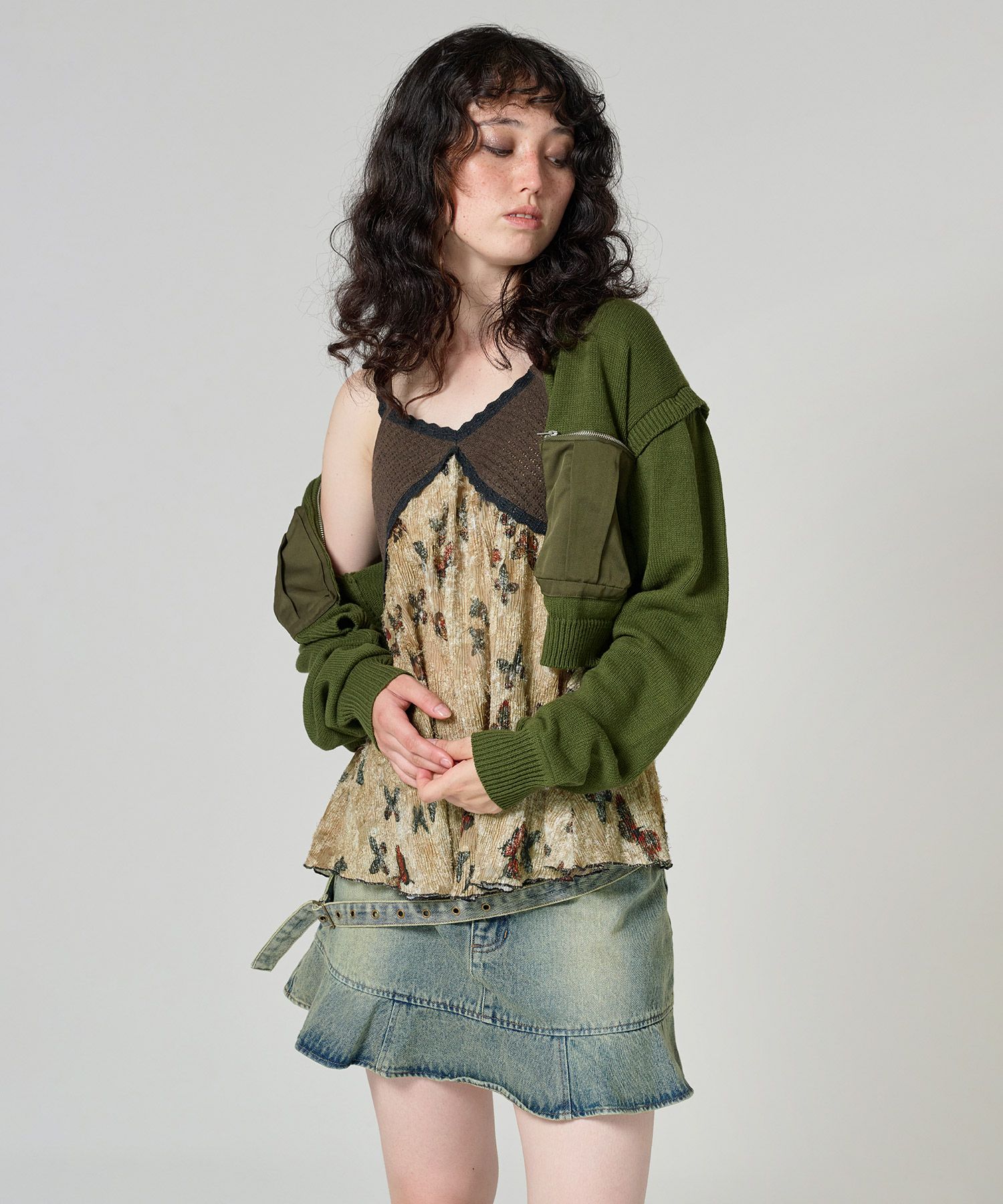 ヴィンテージライク ニットチュニック TINA：JOJUN 全2色｜tnj431-0888