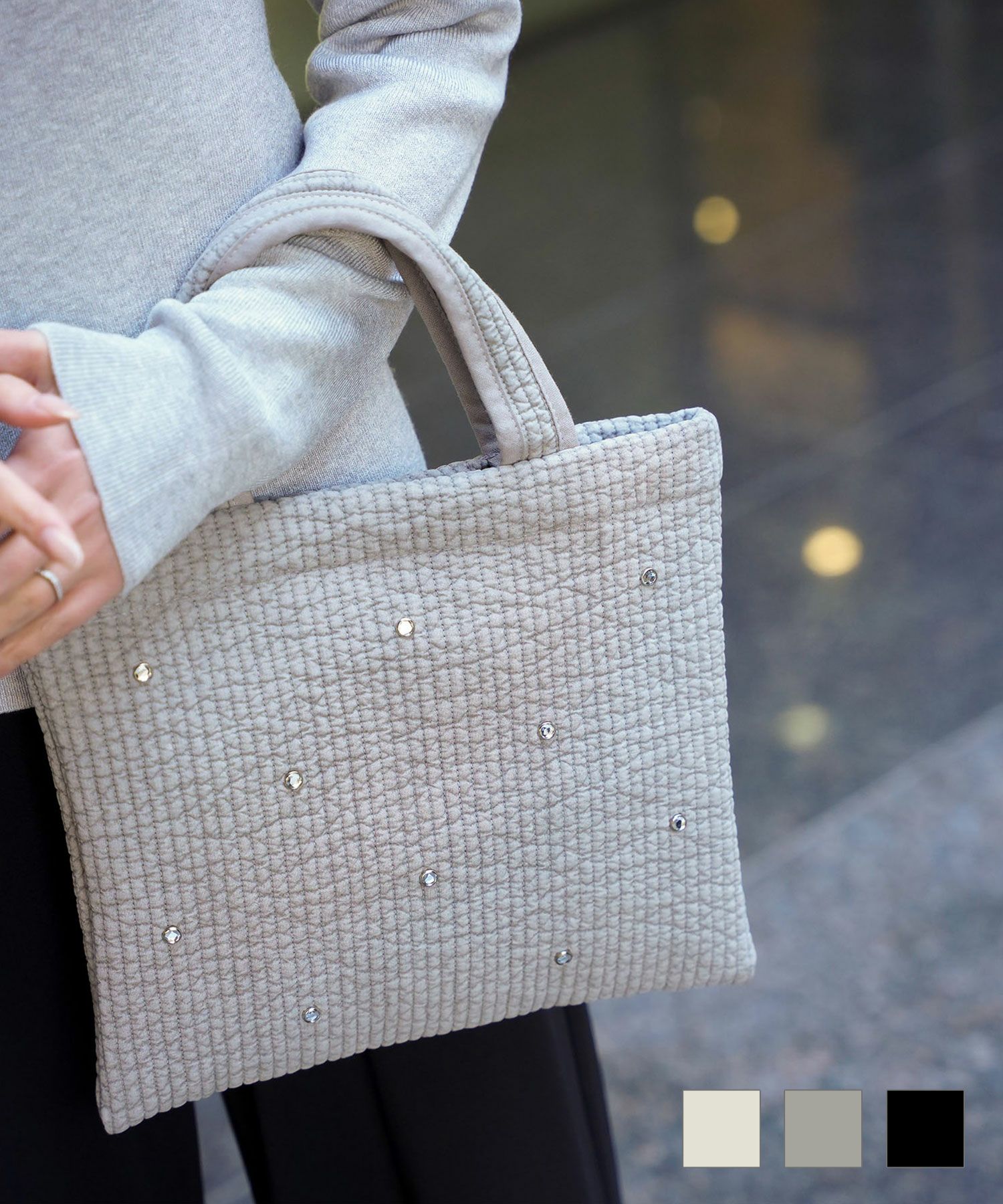 ビジュー ヌビ バッグ HUIT 全3色｜hit922-0243【1】 - トートバッグ