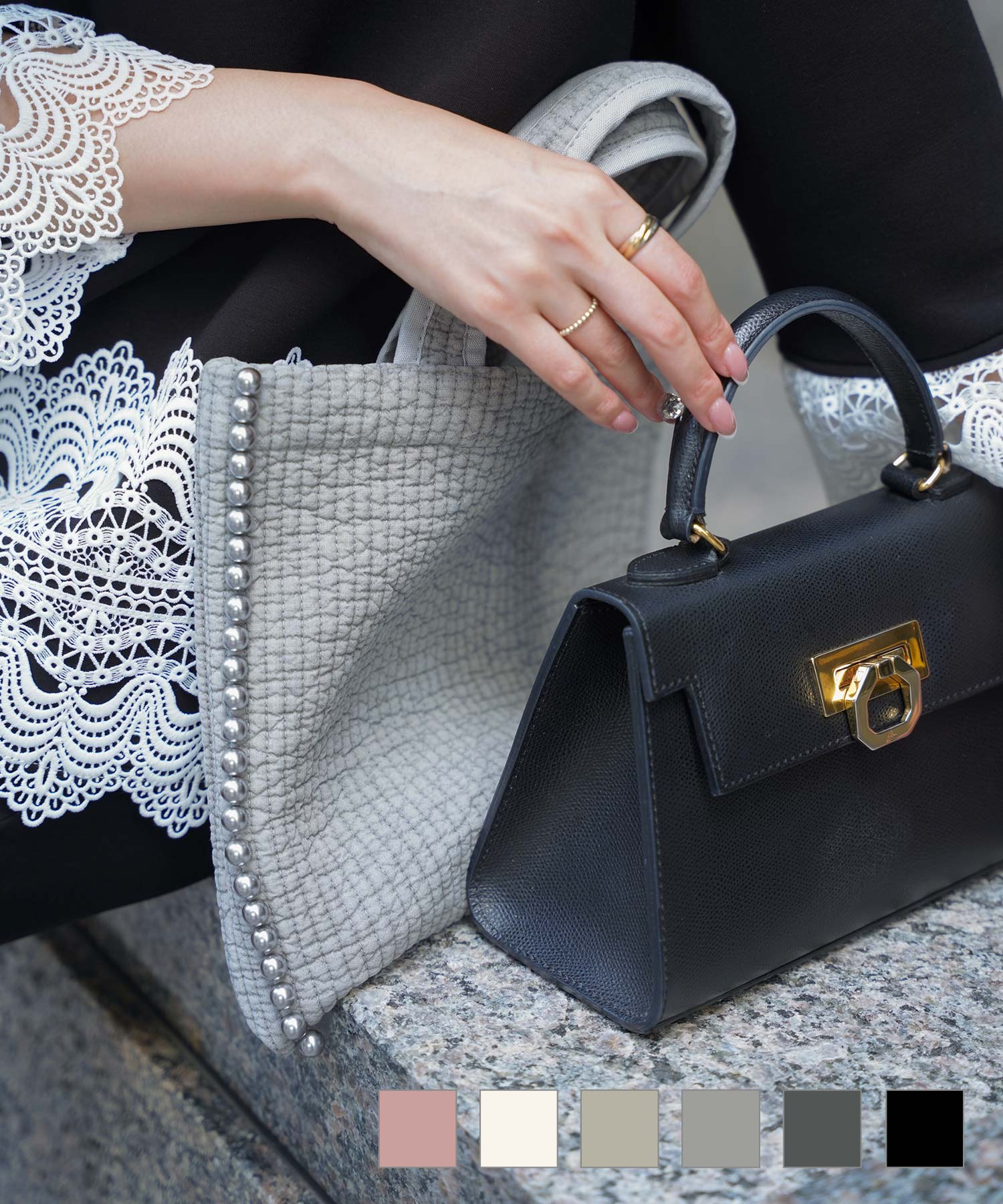 パールトリム ヌビ バッグ HUIT 全6色｜hit942-0034【20】 - トート