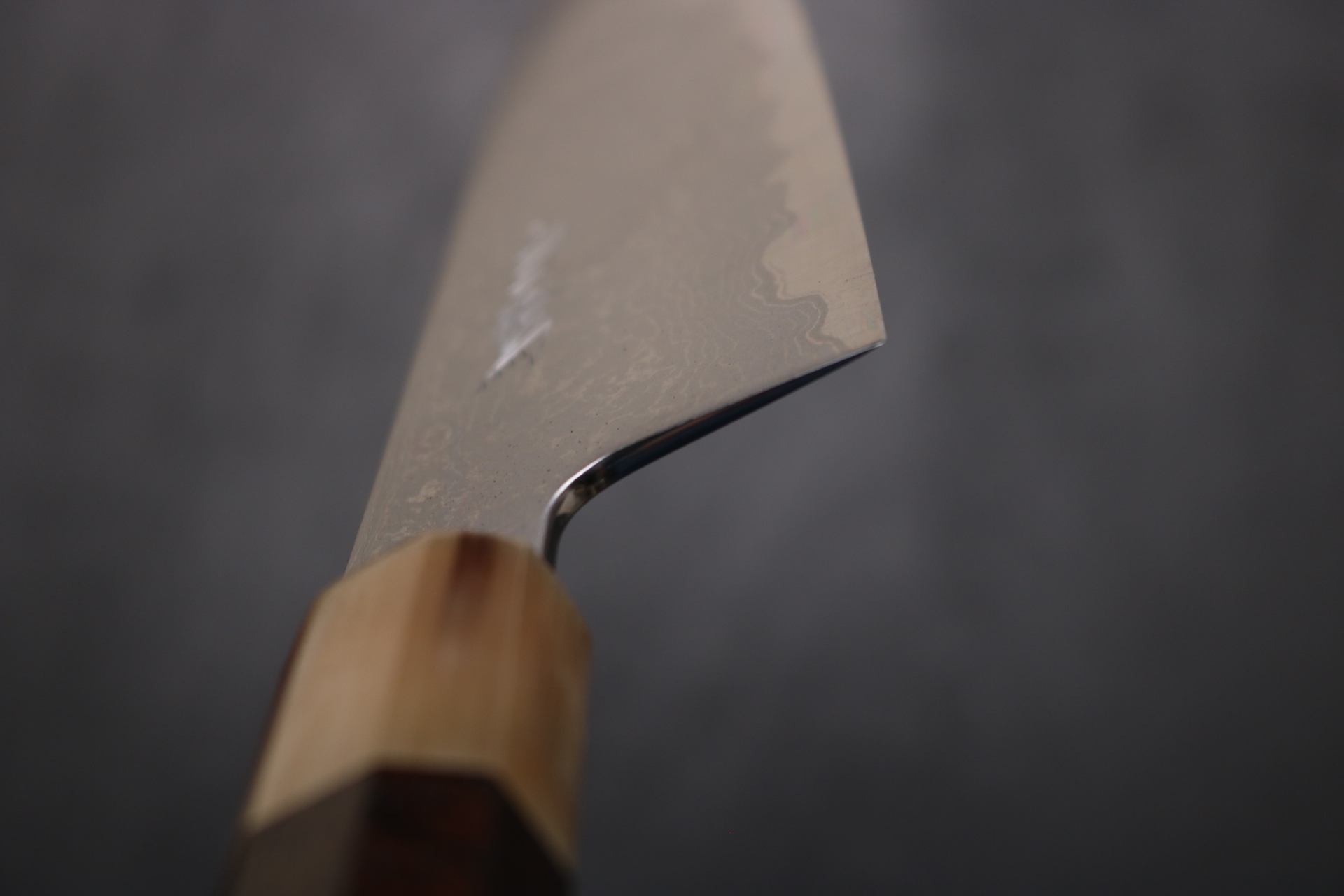 白鷺 牛刀 和包丁 墨流 (ダマスカス) 青一鋼 黒檀八角水牛 7寸