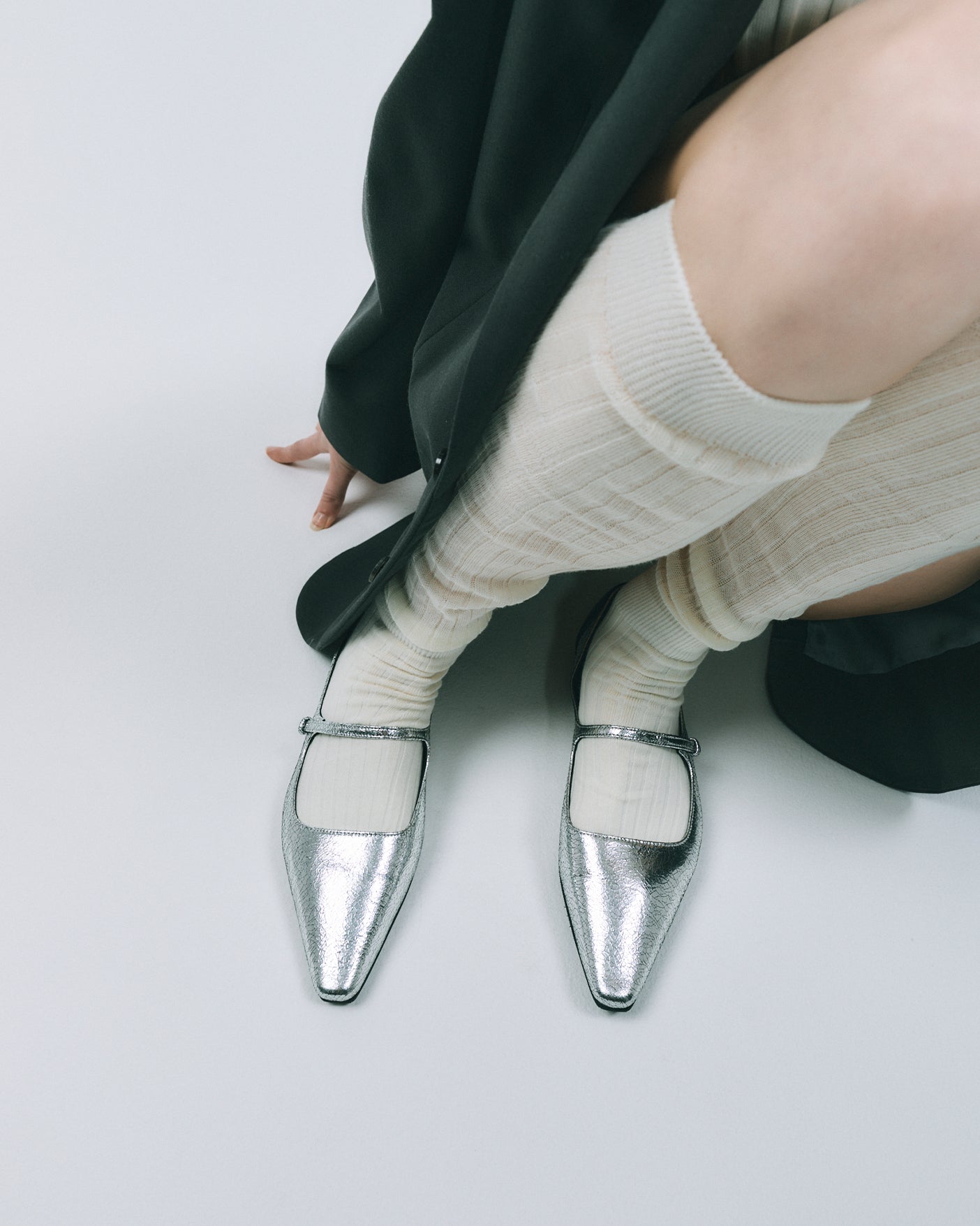 CHISEL TOE MARY JANE / SILVER – SHISEI