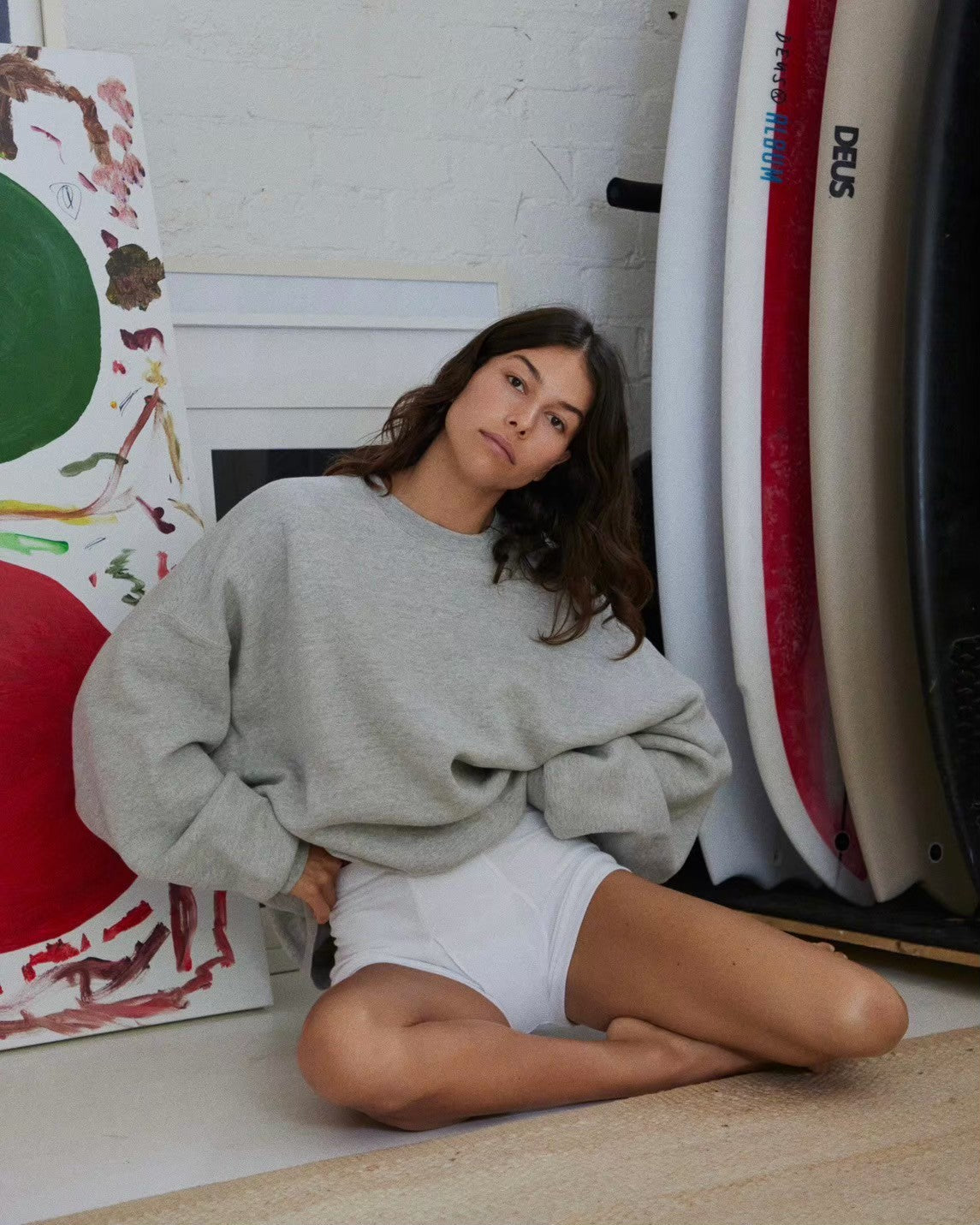 Brushed Crew / HEATHER GRAY – SHISHIKUI