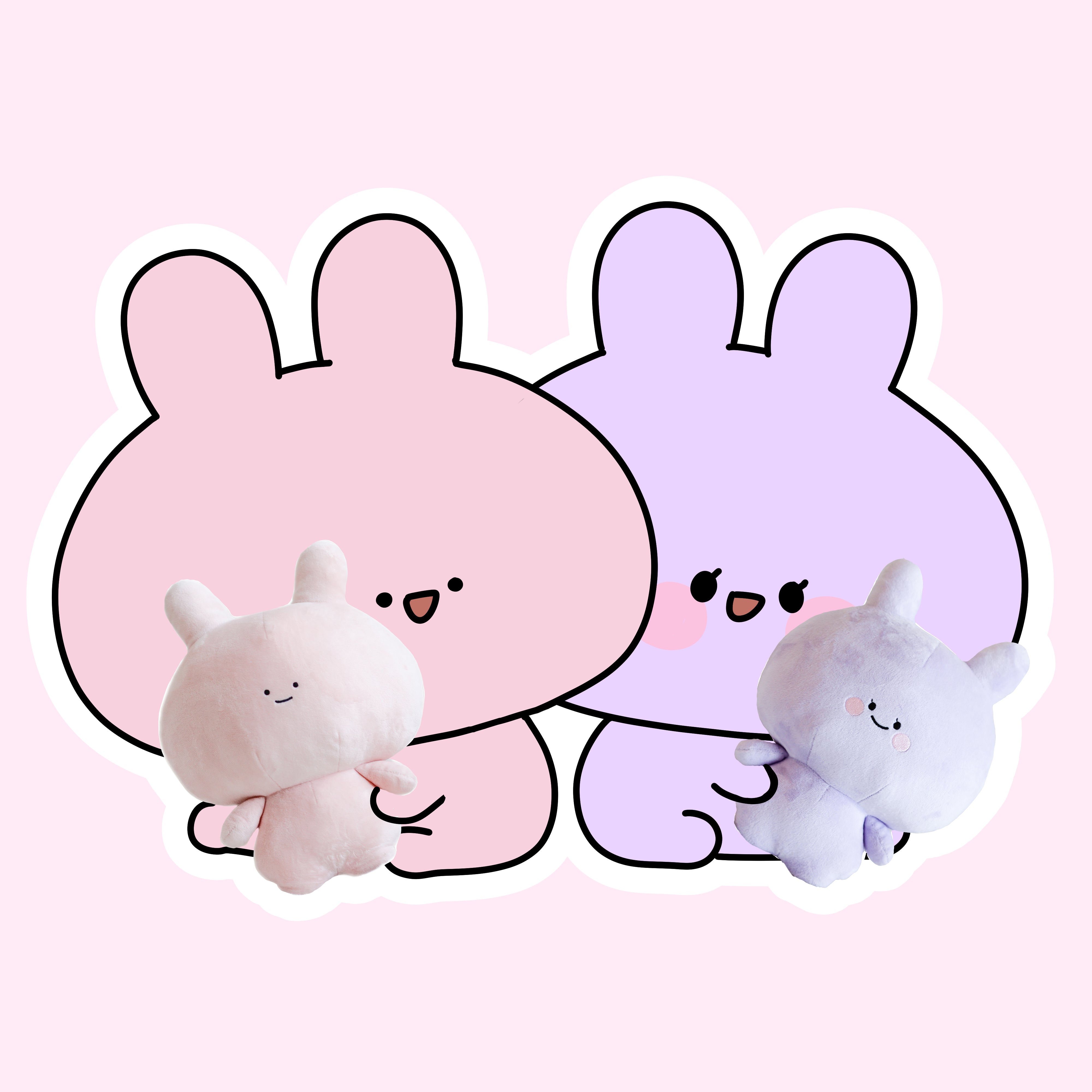 ASAMIMICHAN] ASAMIMICHAN & ANEMIMI-CHAN 30cm Plush Toy Set