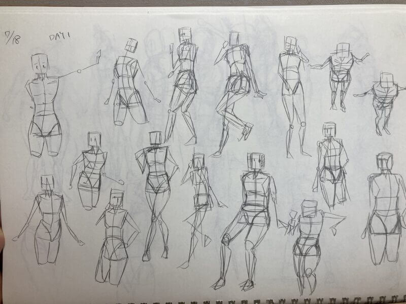 イラスト修行】モルフォ人体デッサン2週目終了。クロッキーは学んで