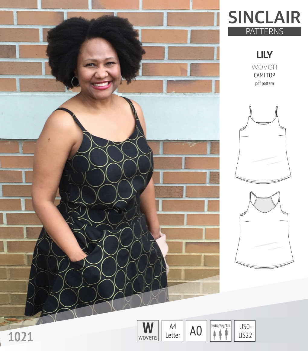 Lily classic cami woven top (PDF) – Sinclair Patterns