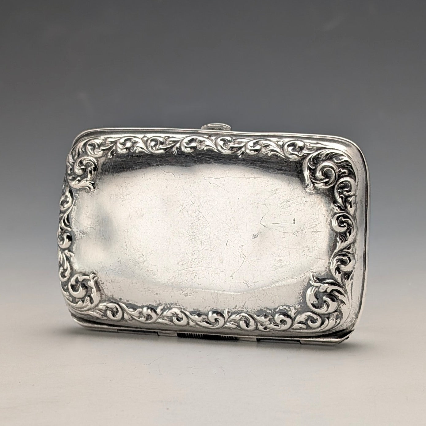 1890年頃 英国アンティーク 純銀製アルバートチェーン 59g 回転フォブ