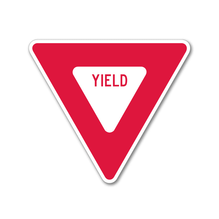 Yield Sign | Red, White Yield Signs | Reflective Background