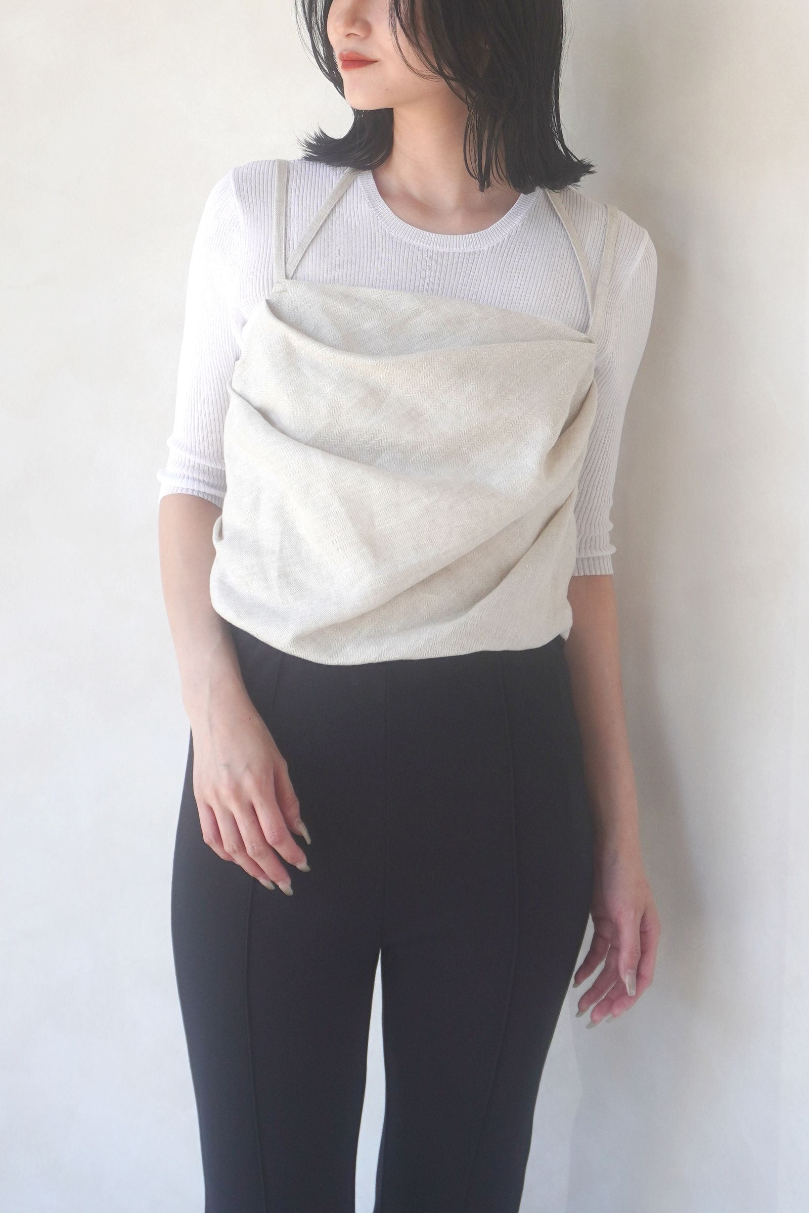 VERSEAU - ウォッシャブルリネンバルーンドレープキャミソール