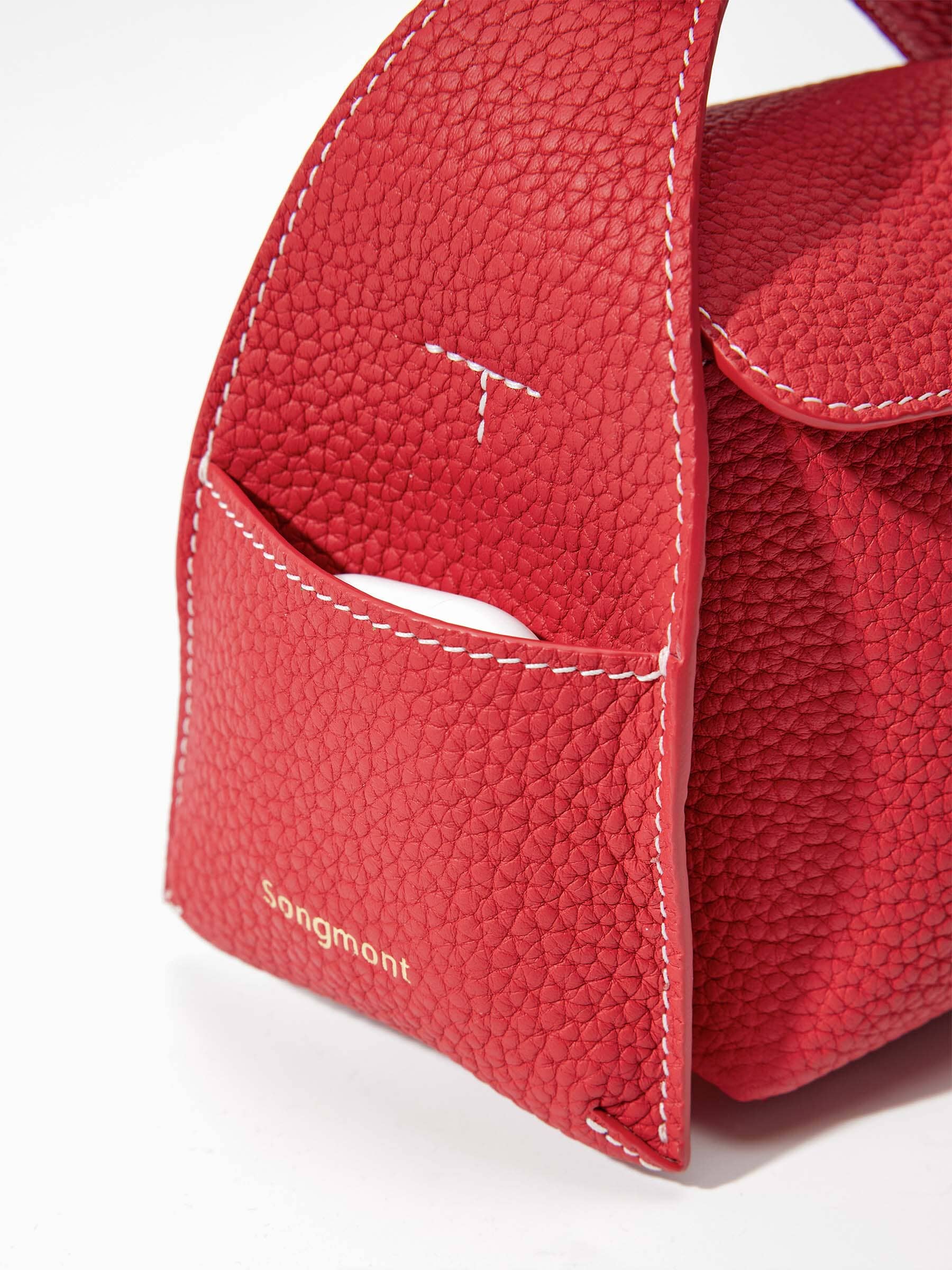 Mini Drippy Roof Bag | Full-Grain Red Leather Crossbody – Songmont