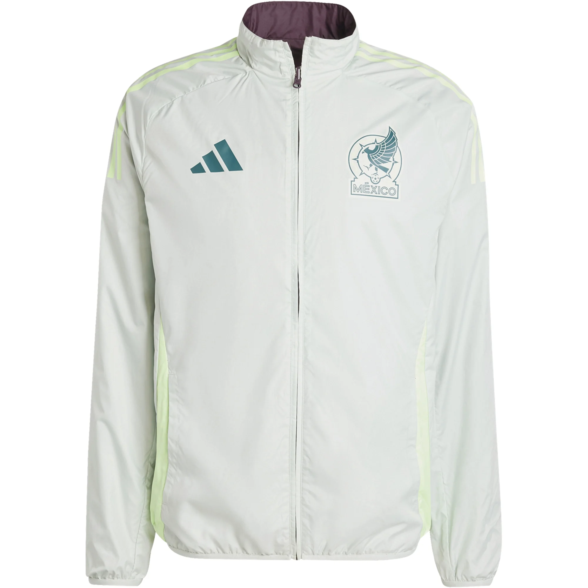 adidas Mexico Anthem Jacket 2024 (Dark Burgundy/Linen Green