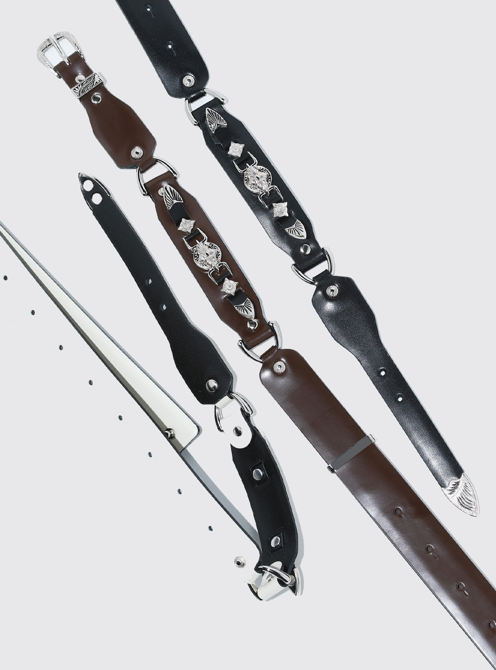 Metal Leather Narrow Belt Off White - By TOGA ARCHIVES societyA