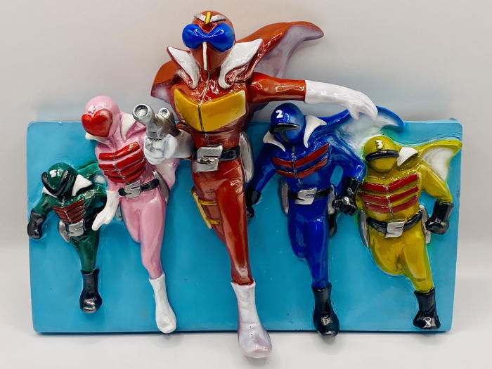 当時物】ゴレンジャー ソフビ2体 ポピー 秘密戦隊ゴレンジャー アカ