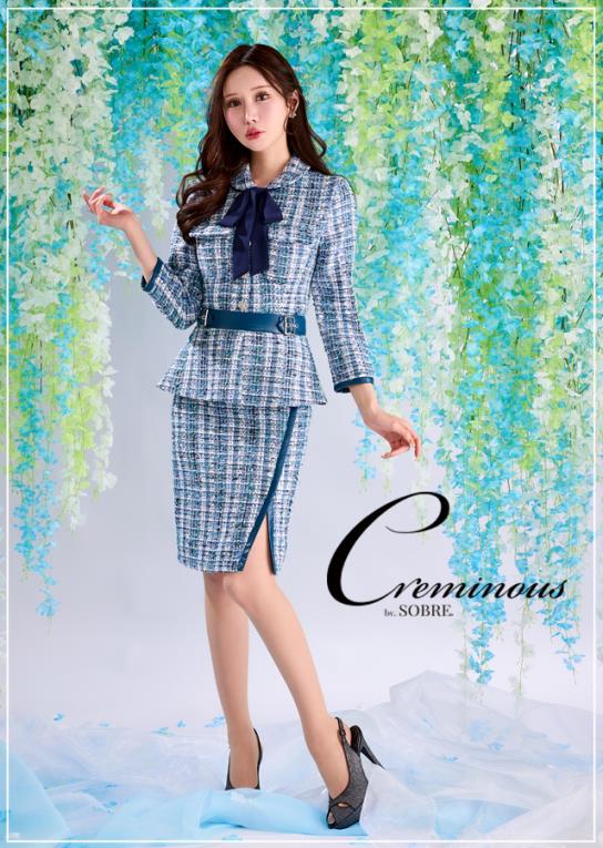 Creminous》セットアップ風カラーツイードワンピース | キャバドレス